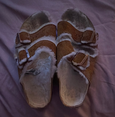 Birkenstock brown suede - suede, faux