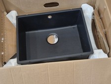 Black Blanco Silgranit Taidan 500 U SG 80W + U Spule Undermount Sink & Plumbing 
