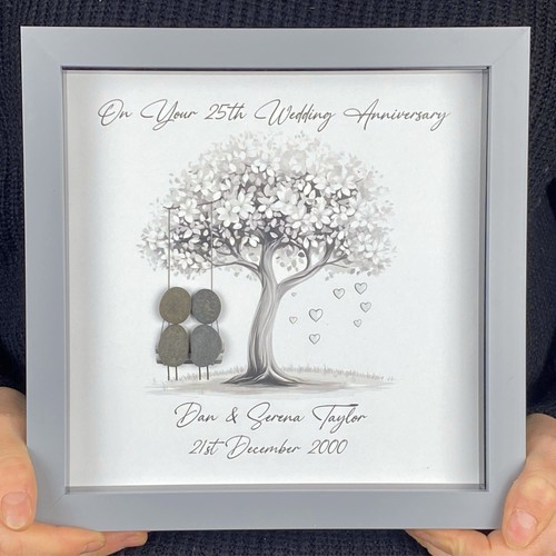Personalised pebble art 25th - personalised,