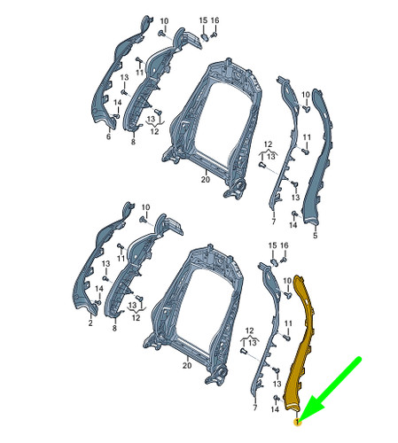 Audi front left seat - front,