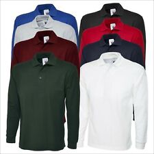 UNEEK UC113 Plain Collared Classic Work Wear Top Long Sleeve Polo Casual Shirt 