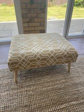 Footstool pouffe geometric yellow