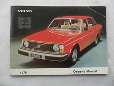1978 VOLVO 242, 244, 245. Owner's Manual