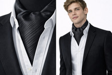 Twill Men's Cravat Ascot Black