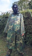 Genuine US Army Woodland Camouflage Ripstop Wet Weather Poncho Shelter