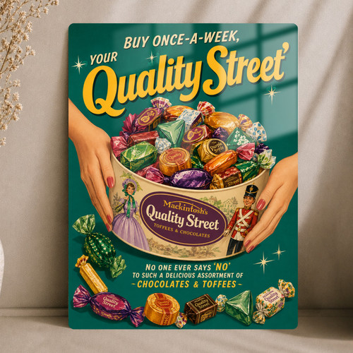 Quality street retro - quality, metal