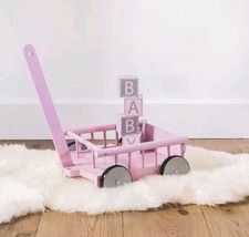 Wooden Wagon For Kids – Baby Doll Pram Push Cart Toy - Tiny Treasures