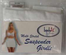 NEW LADIES SIZES 10-24 WHITE PULL ON OPEN SUSPENDER GIRDLE SHAPEWEAR  *BODYFIT*