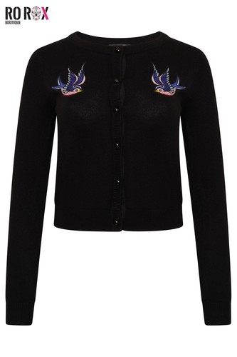 1950s bird embroidered knit - 1950s,