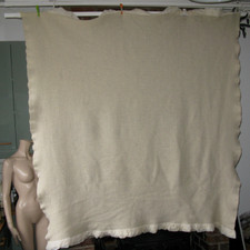 Vintage EARL'S OF WHITNEY Blanket Cellular Wool Utility Beige Duvet Large Throw