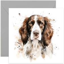 Watercolour Dog Card - English
