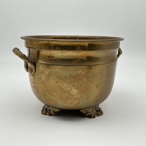 Brass cauldron planter pot - brass,