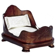 Dolls House Walnut Single Bed