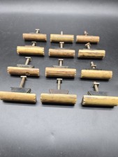 Set Of 12 Bakelite Drawer Pull Handles Brown Single Post Mount 5.5 Cm Long