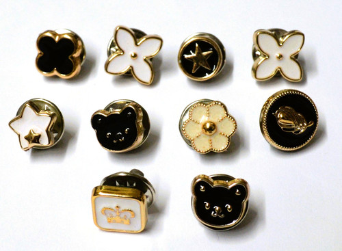 Set white black button - white,