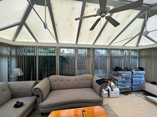 White upvc conservatory with - conservatory,