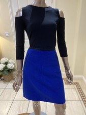 Stunning M&S Collection royal Blue Wool Mix Short Skirt  Size 12 NWOT