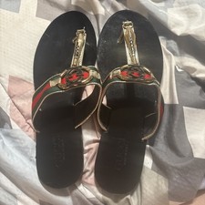 GUCCI Web GG Buckle Thong