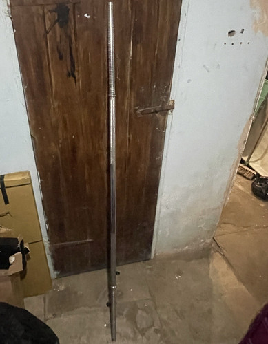 Silver metal standard barbell - metal,