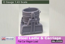 0 Gauge Railway - Steel Ladle and Frame - Crucible  Wagon Load  scenery 7mm