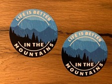 2x Mountains Stickers Hiking