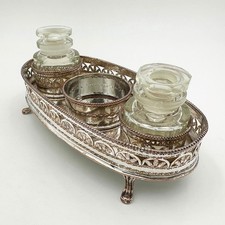 GEORGE III PIERCED INKSTAND OLD SHEFFIELD PLATE c1780
