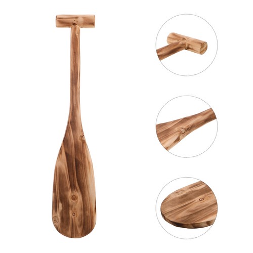 Brown wooden canoe paddle - brown,