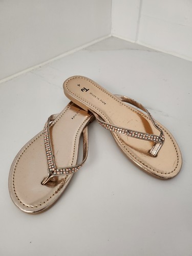 Gold diamonte toe post - diamonte, flat