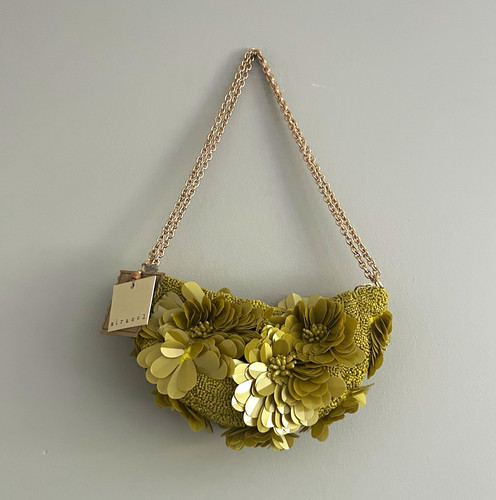 Mirasol small green floral - green,