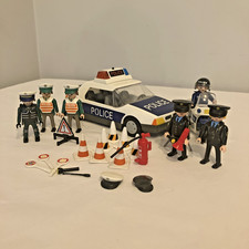 Playmobil Police Car And Motor Bike Cycle - with Figures and Accessories