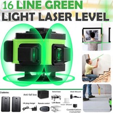 2025 16 Lines Laser Level 360° Green Auto Self Leveling Rotary Cross Measure UK