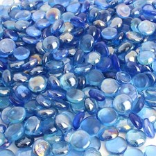 Premium Blue Glass Pebbles for