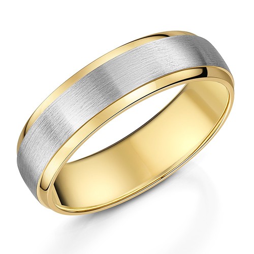 6mm two tone wedding - two, band
