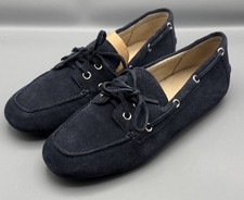 BLUE ULEENA LEATHER BOAT SHOES