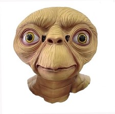 Adult E.T Mask Latex Full Head Halloween ET Alien Costume Accessory