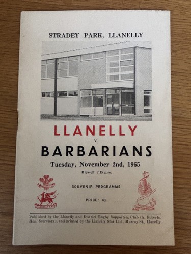 Llanelli barbarians 1965 - v,