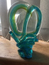 1960s vintage Mdina art glass paperweight, Mdina Glass Sculpture, midcentury