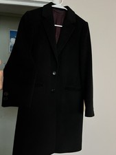 Jigsaw Women's UK Size 8 Wool Cashmere Blend Long Button-Up Coat