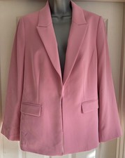 EX M*S Rose Pink Relaxed Single Breasted Blazer 6 8 10 12 14 16 18 RRP £49.50