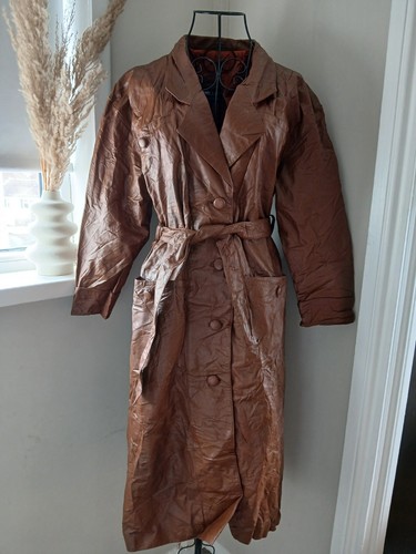 Vintage brown leather belted - vintage,