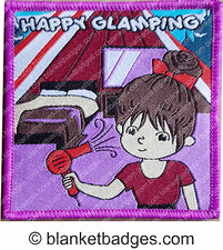 10 Happy glamping badge girl