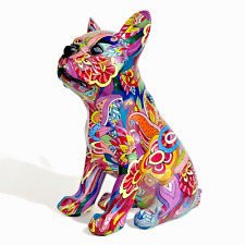 French Bulldog GROOVY ART colourful ornament figurine Frenchie Dog over gift