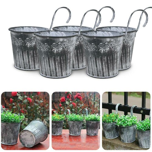Iron hanging flower pots set - flower,