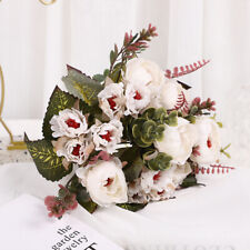 9 Heads Of Peony Flowers Artificial Flowers For Home Wedding Gardening Decor UK