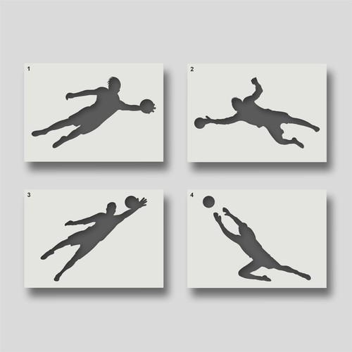 Goal keeper stencils - goal,