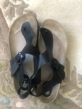 Inter Bios Black Leather Thong