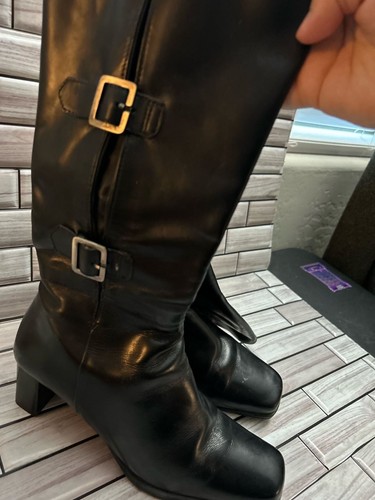 Vintage black leather square - vintage,