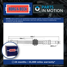 Brake Hose fits BMW 320D E46 2.0D Front 98 to 05 Hydraulic B&B 34321164312 New