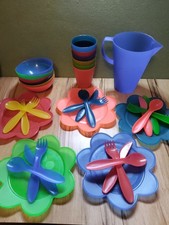IKEA Children's Plastic Picnic Set 5x Plates 6x Cups+ Bowls 1x Jug 16x Cutlery