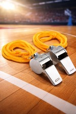 2X METAL REFEREE WHISTLE WITH